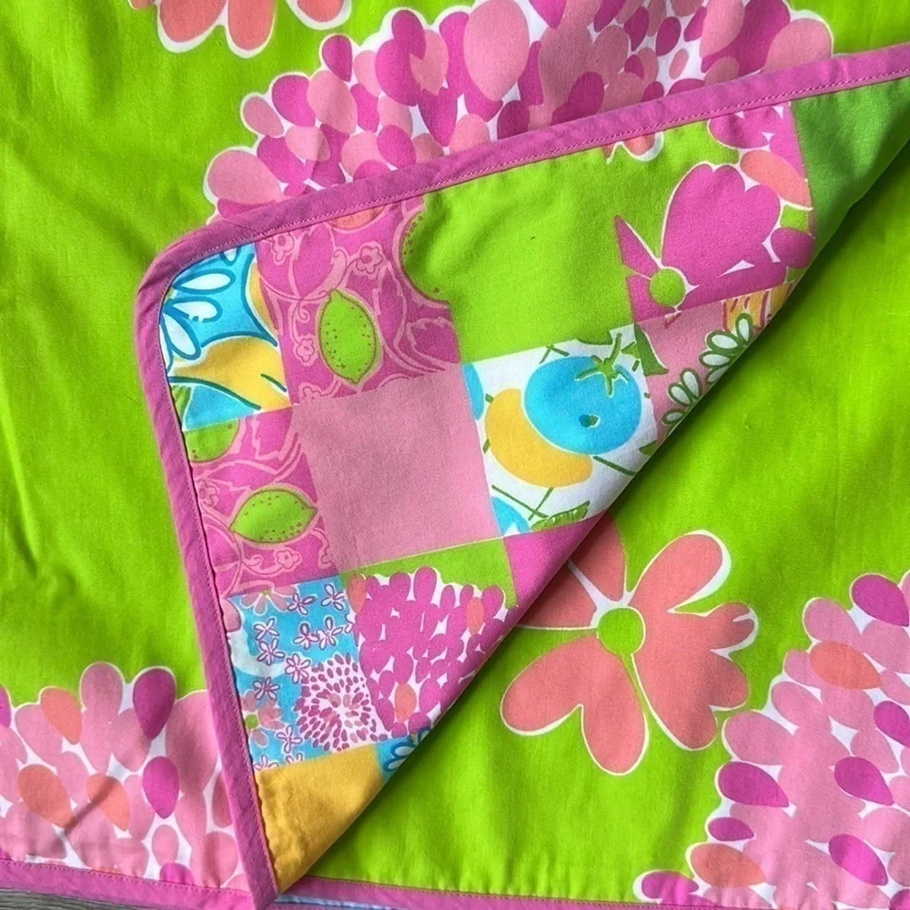 Lilly Pulitzer skirt wrap around A line green pink size 10 floral pronted spring - Picture 4 of 9